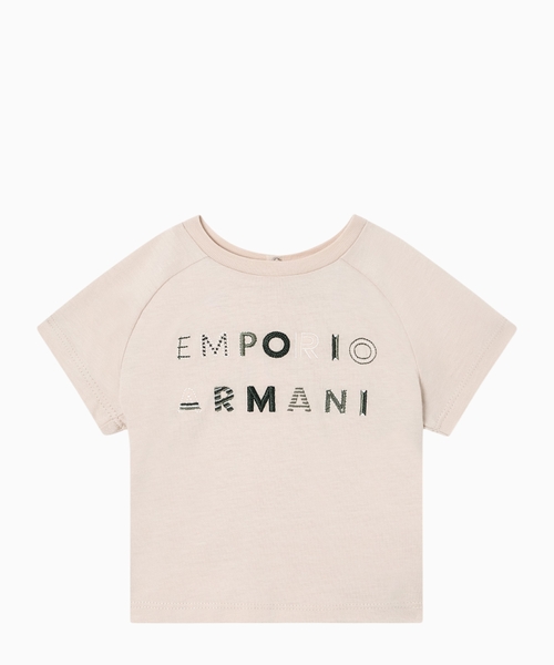 Heavyweight jersey T-shirt with logo embroidery