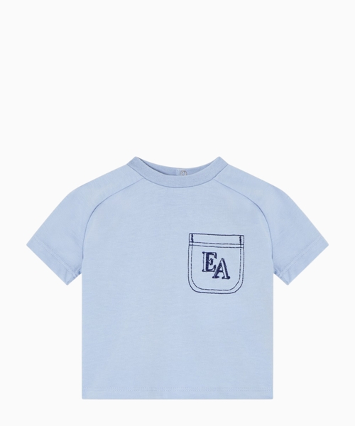 Heavyweight jersey T-shirt with logo embroidery