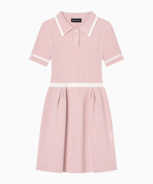 Short-sleeved knitted dress