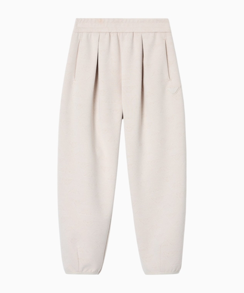 Jacquard double-jersey trousers with all-over eagle