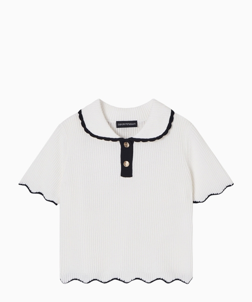 Ribbed knit polo