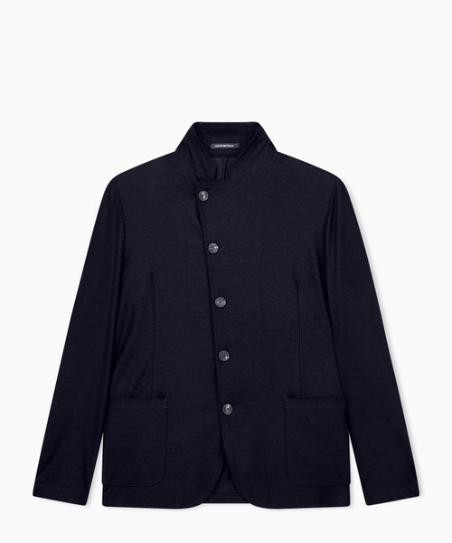 Blazer in textured wool jersey