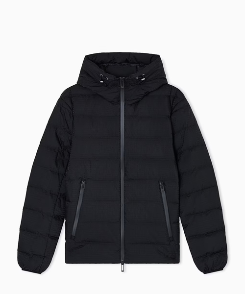 Quilted-nylon down jacket