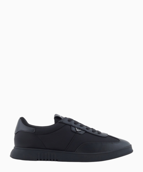 Nylon sneakers with leather details