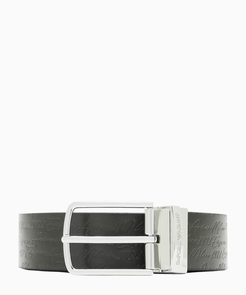 Leather reversible belt