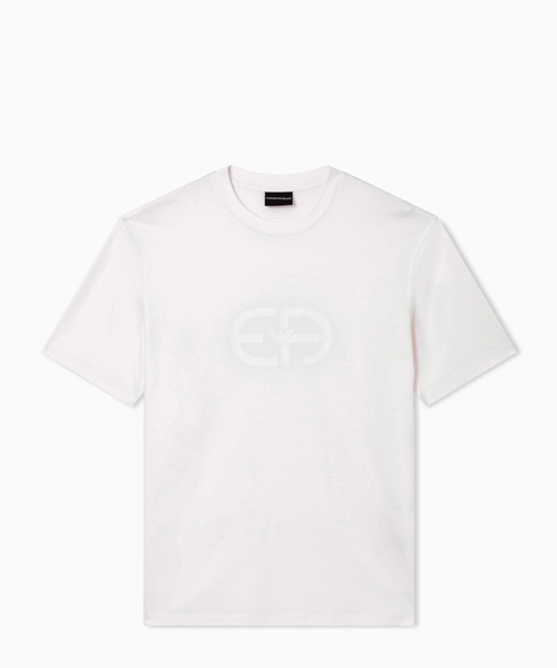 EA loqo printli liosel qarışımlı cersidən T-shirt