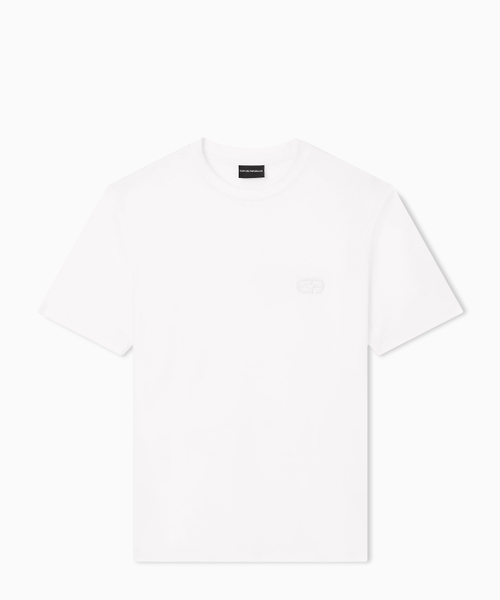 EA loqo naxışlı liosel qarışımlı cersidən T-shirt