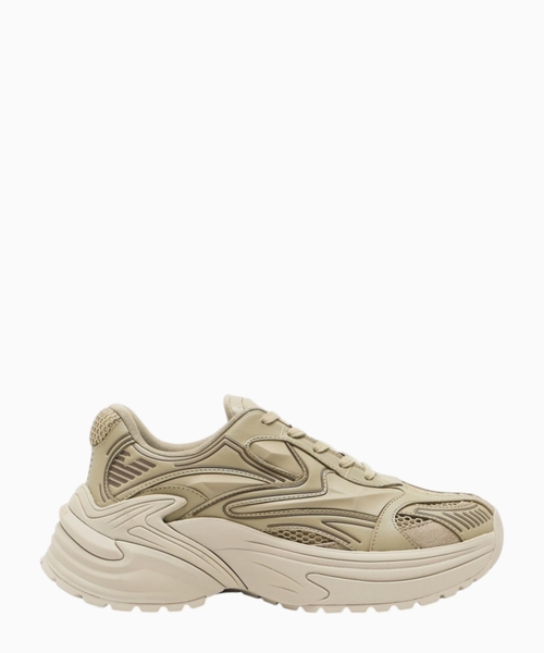 Suede and mesh sneakers