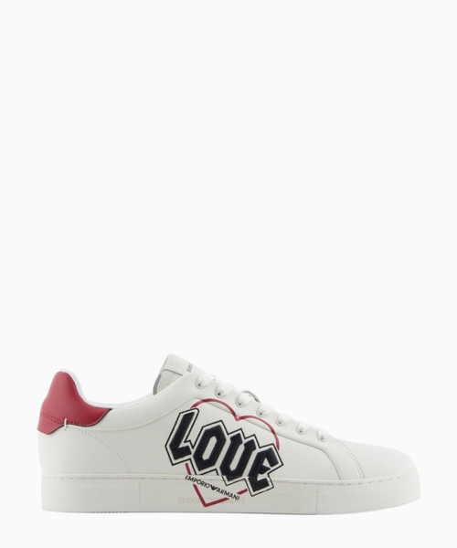 Leather sneakers with print