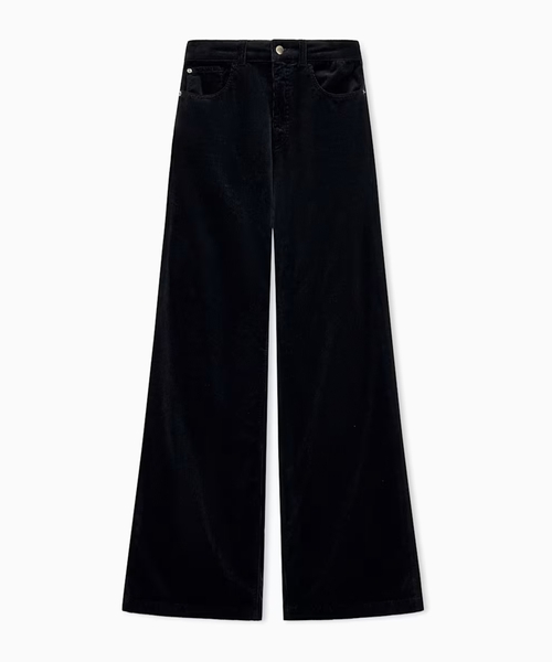 Wide-leg five-pocket trousers