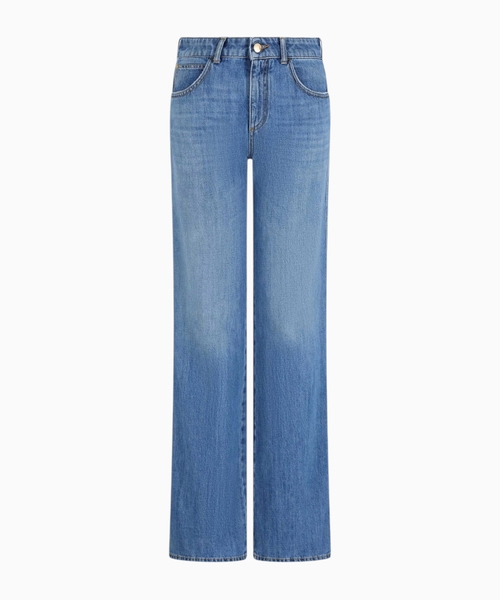 Düz biçimli denim şalvar