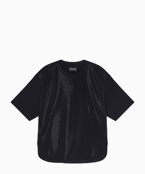 Scuba crêpe T-shirt with studs