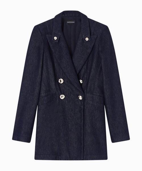 İkibortlu denim pencək