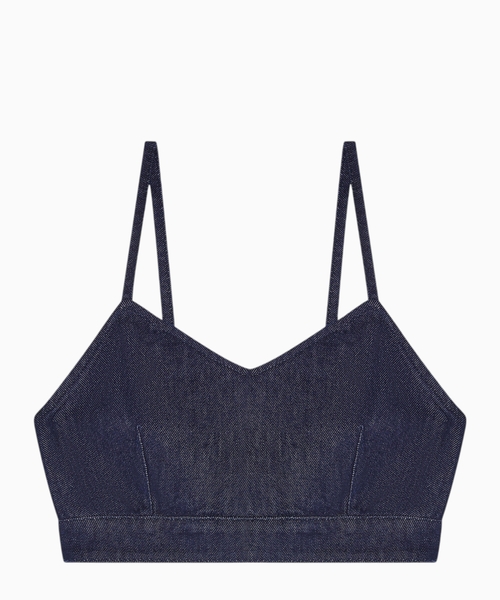 Denim top with gold buttons