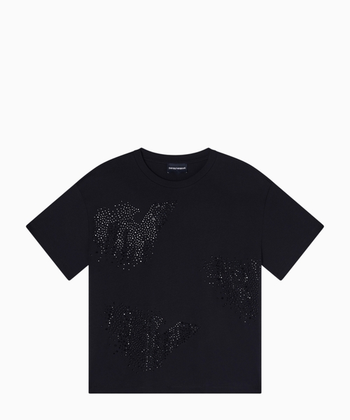 Qaşlı qartal təsvirli cersi T-shirt