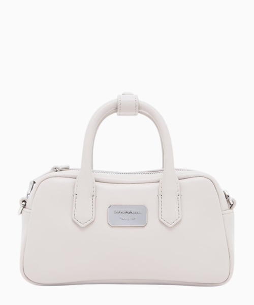 Leather mini bauletto bag