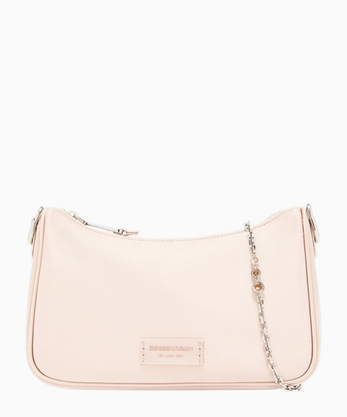Satin shoulder bag with chain strap