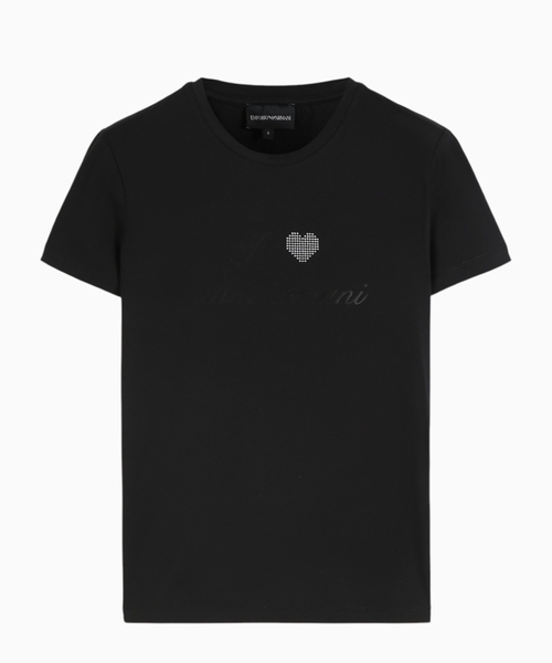 Stretch jersey T-shirt with I love Mr Armani print