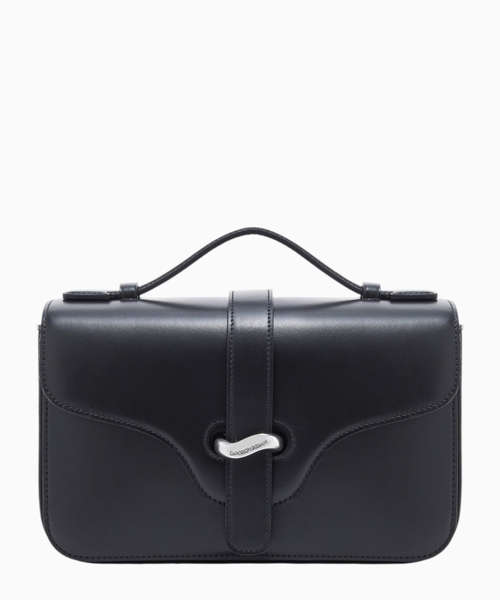 Top handle bag in smooth leather