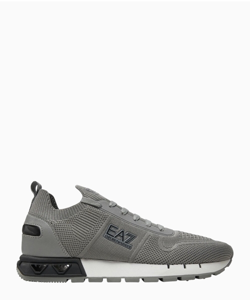 Textile and leather sneakers