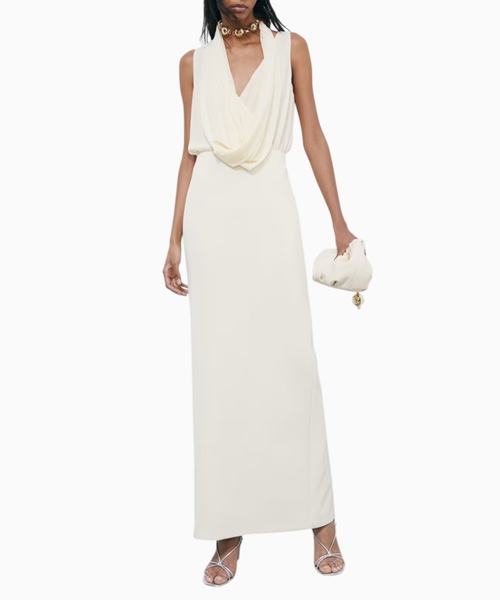 Draped ceremony dress