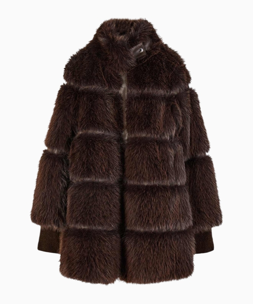Faux fur effect coat