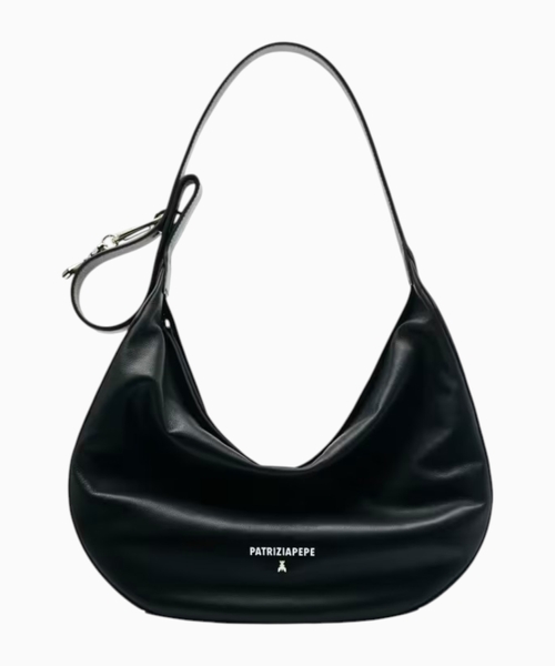 Large New Moon leather bag with shoulder strap