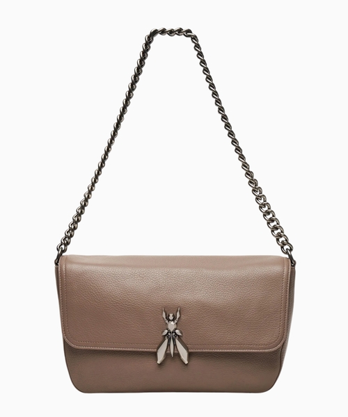 Leather bag with logo