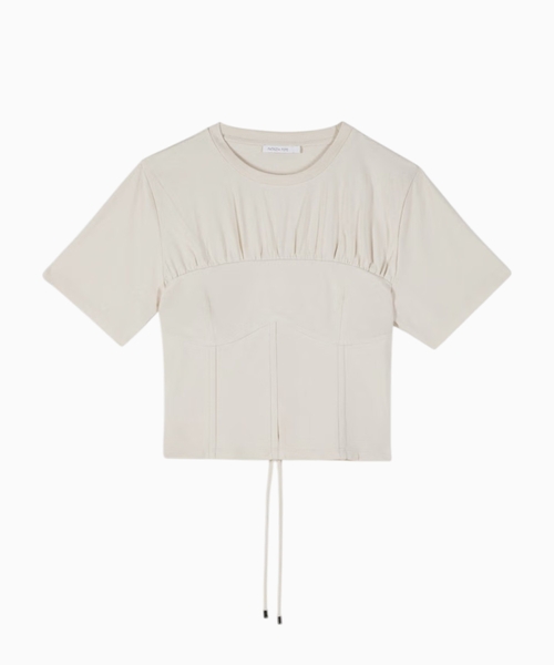 Cotton bustier T-shirt