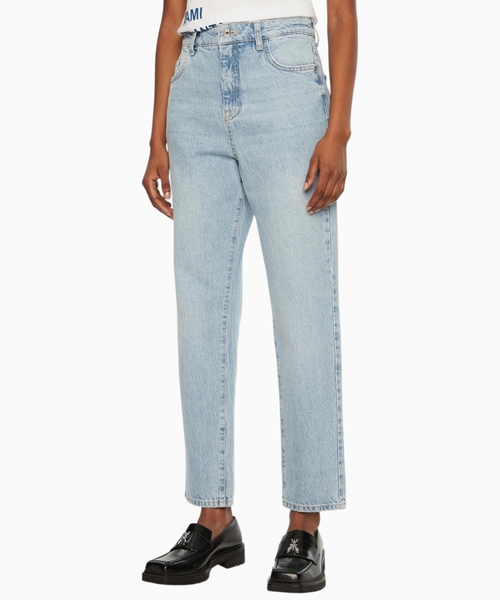 Düz biçimli denim şalvar
