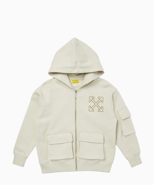 Arrow-printed zipped hoodie