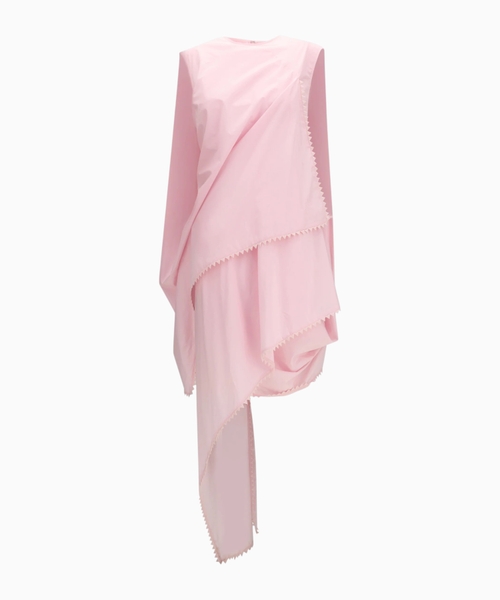 Traversin asymmetric cotton poplin mini dress