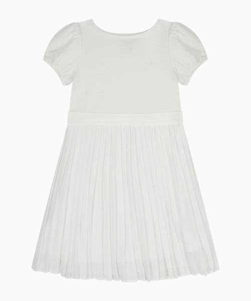 Short-sleeve pleated dress
