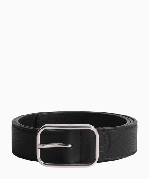 Grained calfskin belt