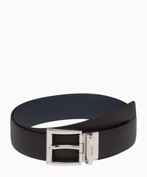 Saffiano leather reversible belt