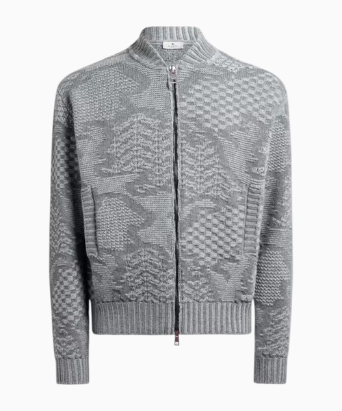Knit wool-blend cardigan