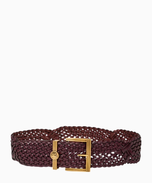 Woven leather belt