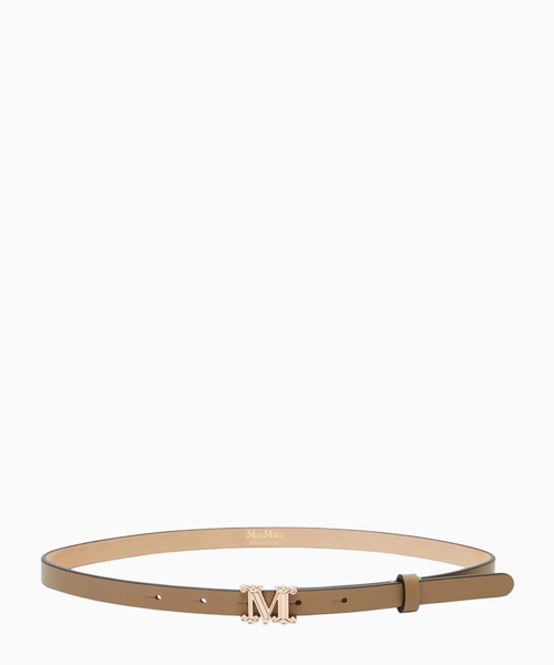 Leather monogram belt