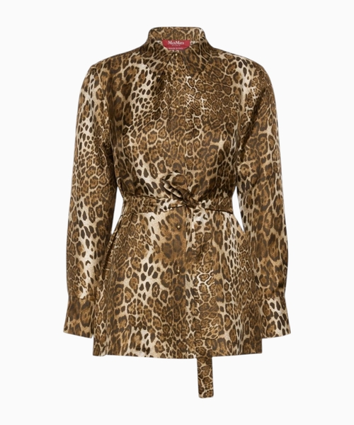 Printed silk twill shirt