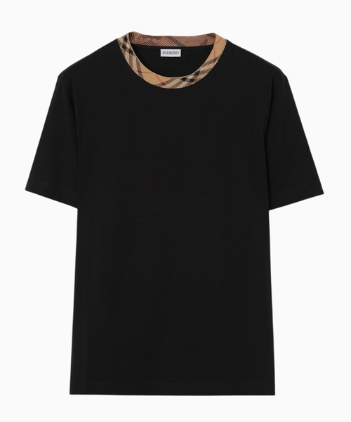 Damalı haşiyəli pambıq T-shirt