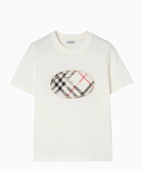 Check Knight naxışlı pambıq T-shirt