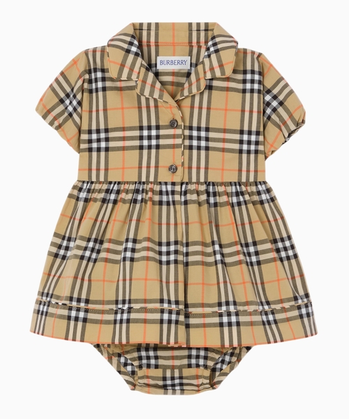 Check cotton dress with bloomers