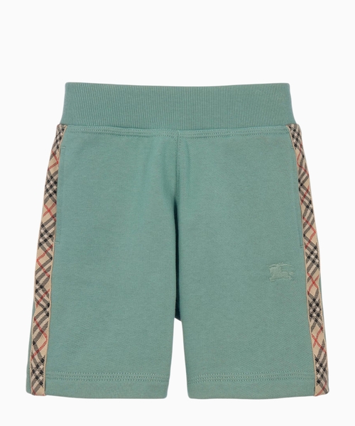 Check trim cotton shorts
