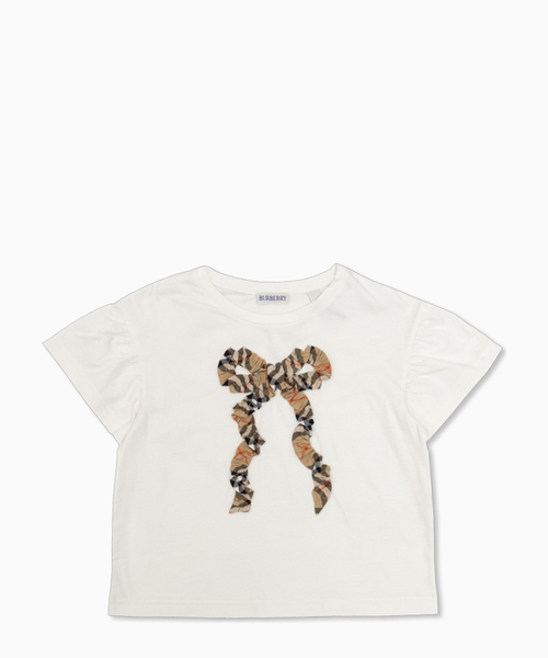 Check bow cotton T-shirt