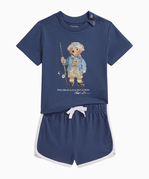 Polo Bear printed T-shirt and shorts set