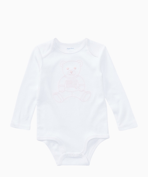 Polo Bear naxışlı pambıq interlok bodi
