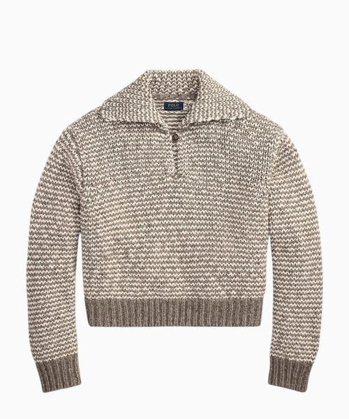 Striped cotton-blend pullover