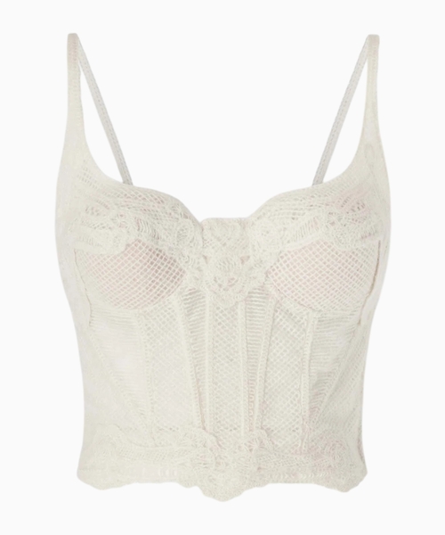 Wool bustier top