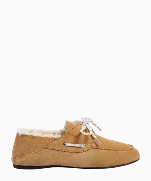 Shearling boat shoes