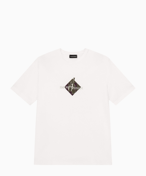 Loqo naxışlı cersi T-shirt